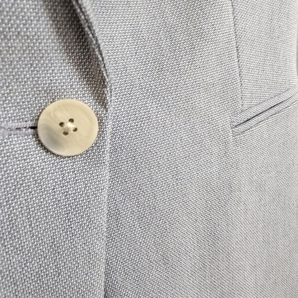 Nwt EXPRESS Powder Blue/Gray Textured Knit Collared Longsleeve Lined Blazer - Picture 7 of 15